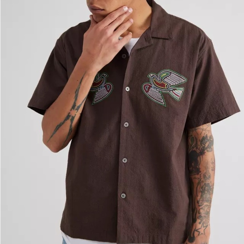 OBEY Unique Sunrise Woven Button-Down Shirt - Picture 3 of 10